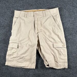 WearFirst Cargo Shorts Mens 34x10 Khaki Ripstop Stretch Cotton Pockets Hiking